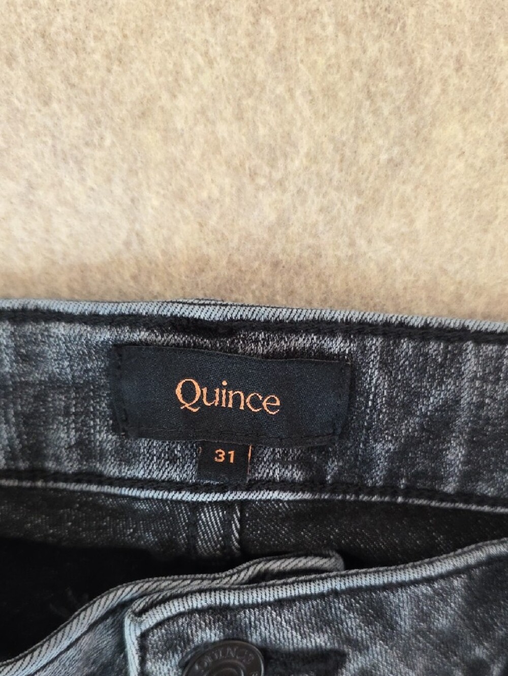🖤 Quince Ultra-Soft High-Rise Wide Leg Jeans - Washed Black (Size 31) - Picture 5 of 16